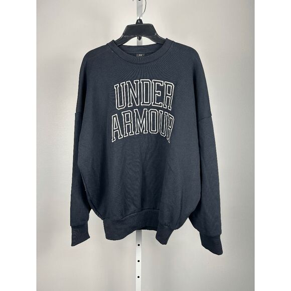 Under Armour Icon Heavyweight Terry Men's Oversized Crew Black M - Picture 2 of 6